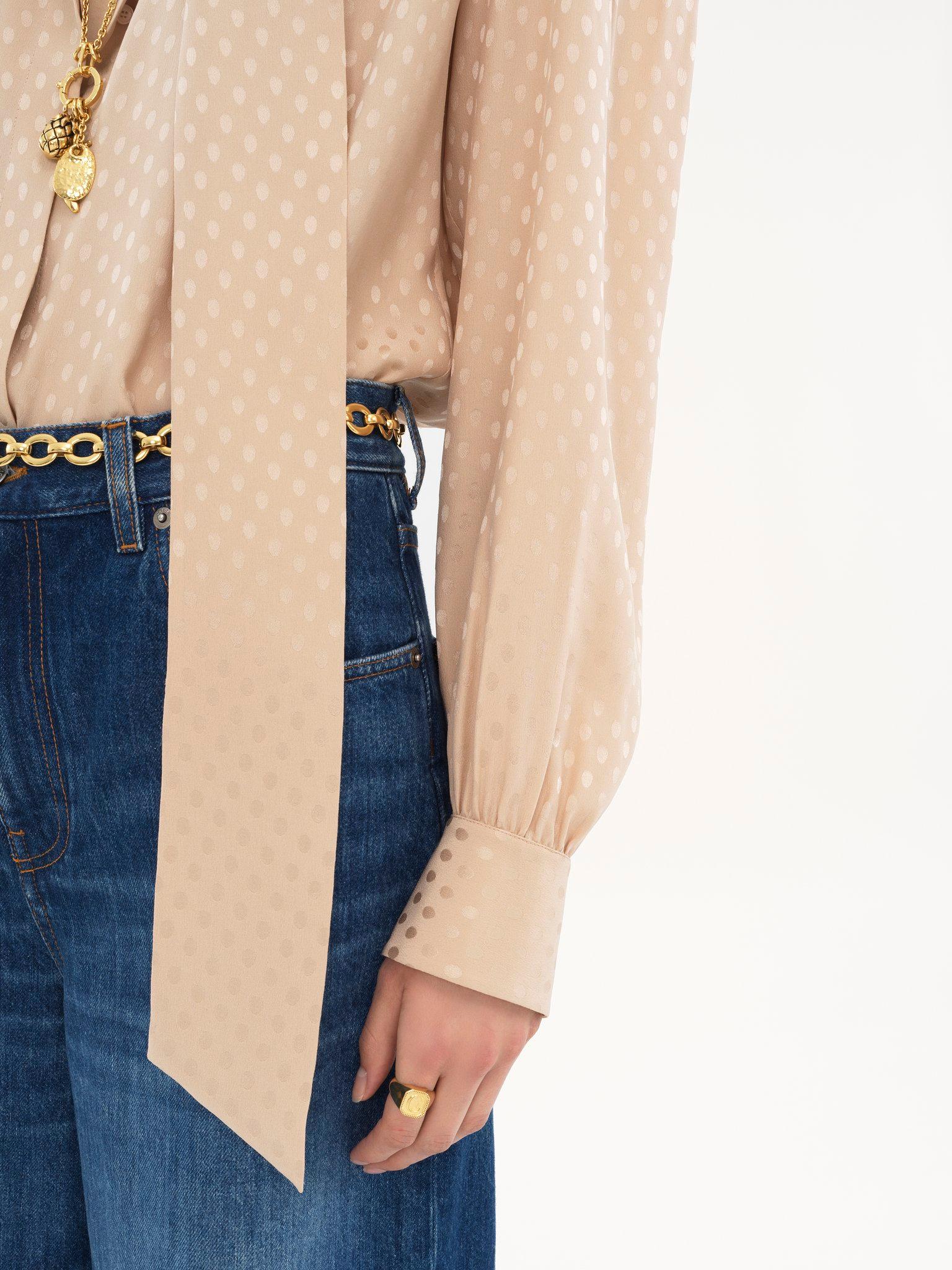 Lavallière blouse in silk jacquard Product Image