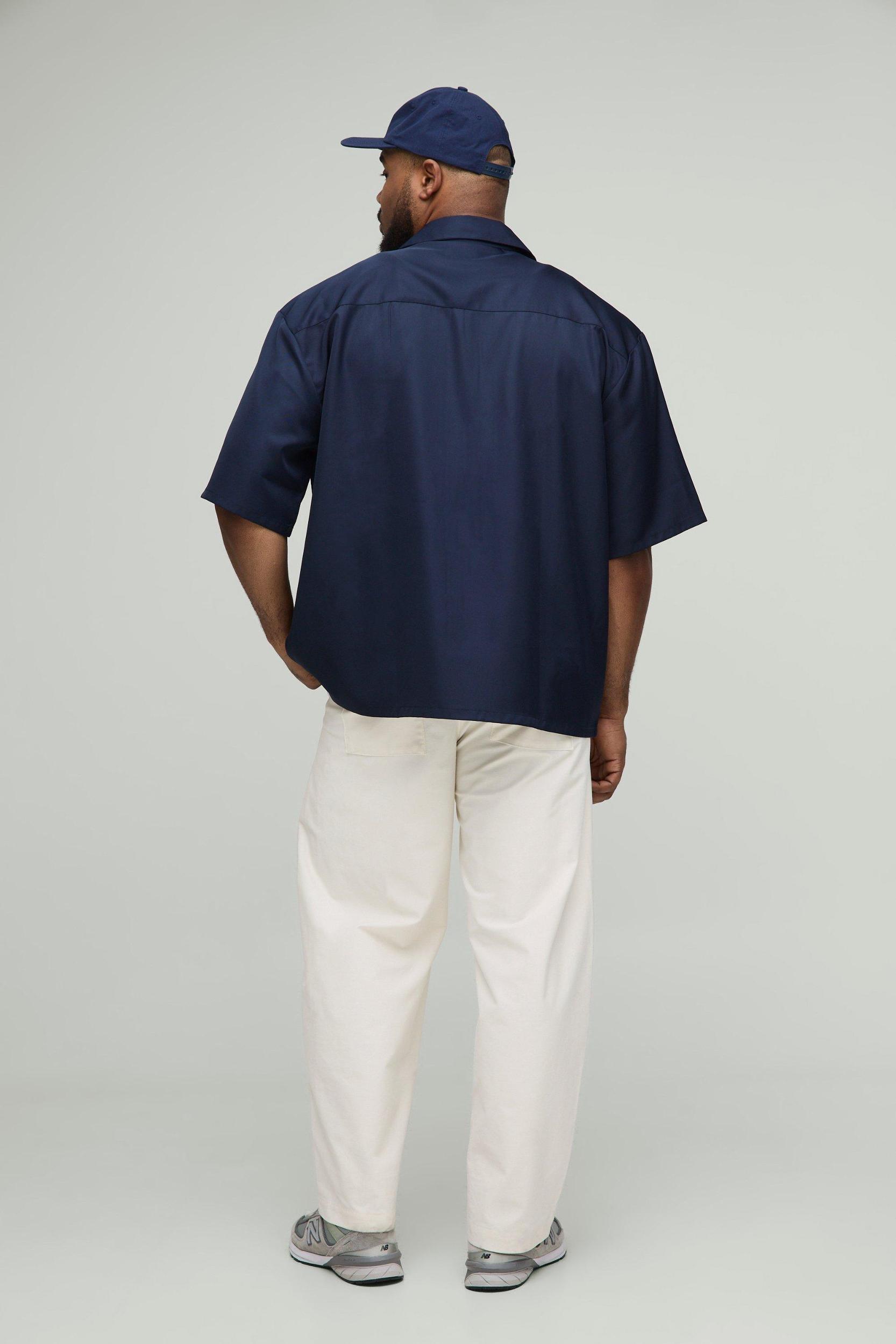 Plus Oversized Zip Through Soft Twill Homme Overshirt | boohooMAN USA Product Image