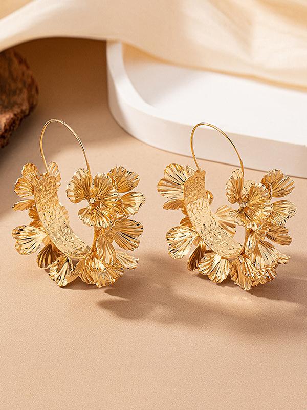 Flower Shape Geometric Drop Earrings Earrings Accessories Product Image