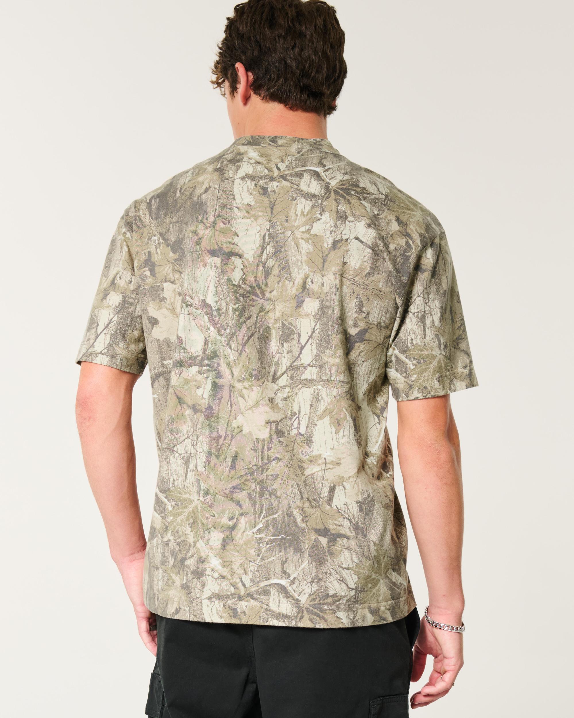 Boxy Heavyweight Camo Crew T-Shirt Product Image