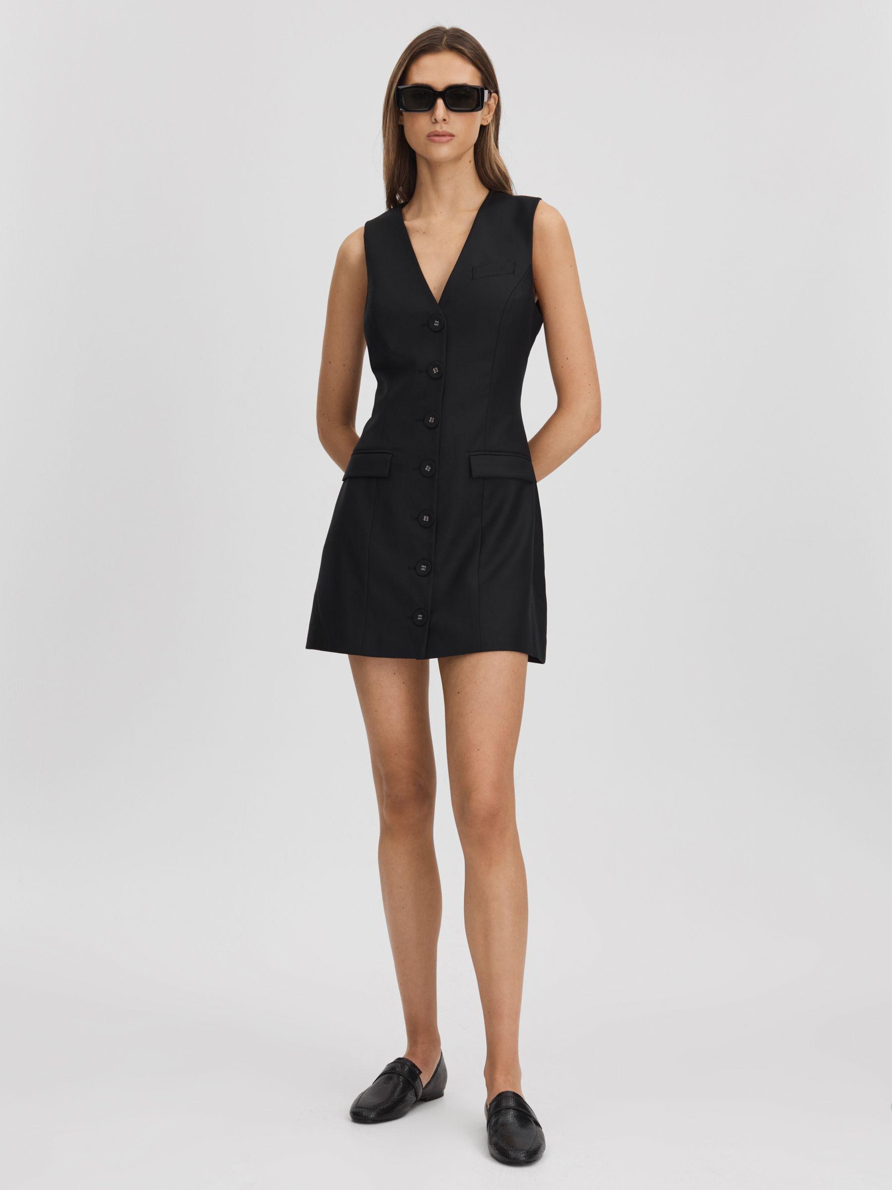 Anna Quan Single Breasted Mini Dress in Black Product Image