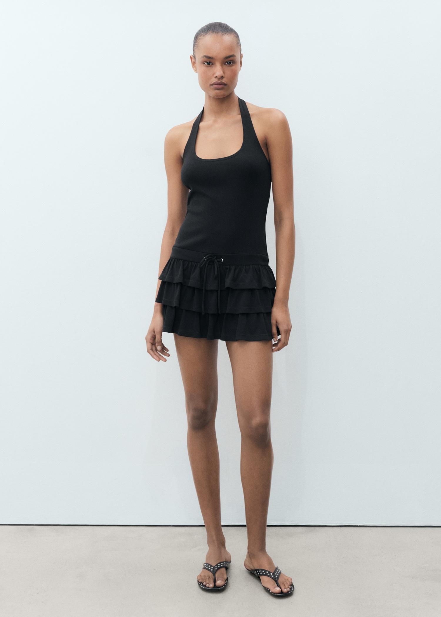 Short ruffled dress - Women | MANGO USA Product Image