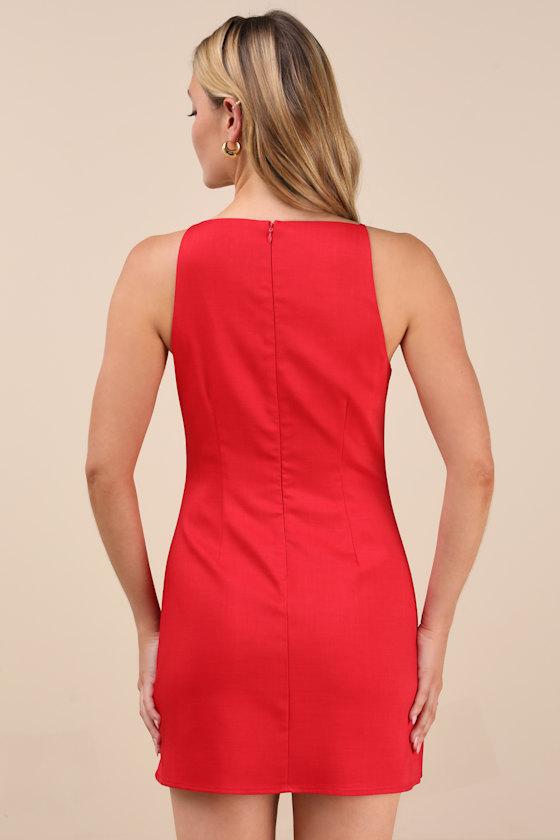 Chic Ease Red Sleeveless Mini Dress Product Image
