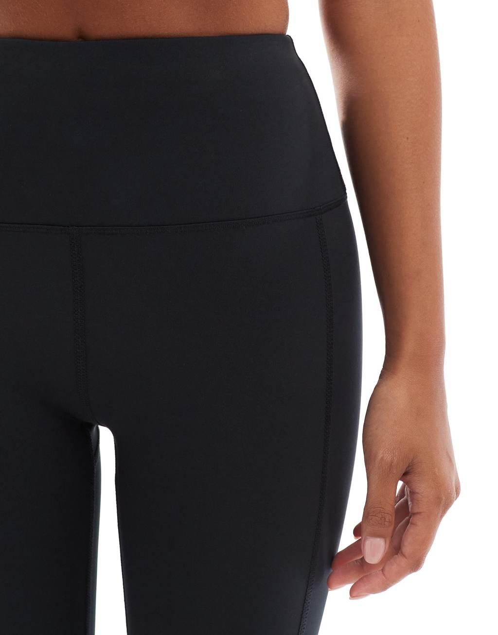 4505 Petite Icon running tie waist gym leggings with phone pocket in black  Product Image