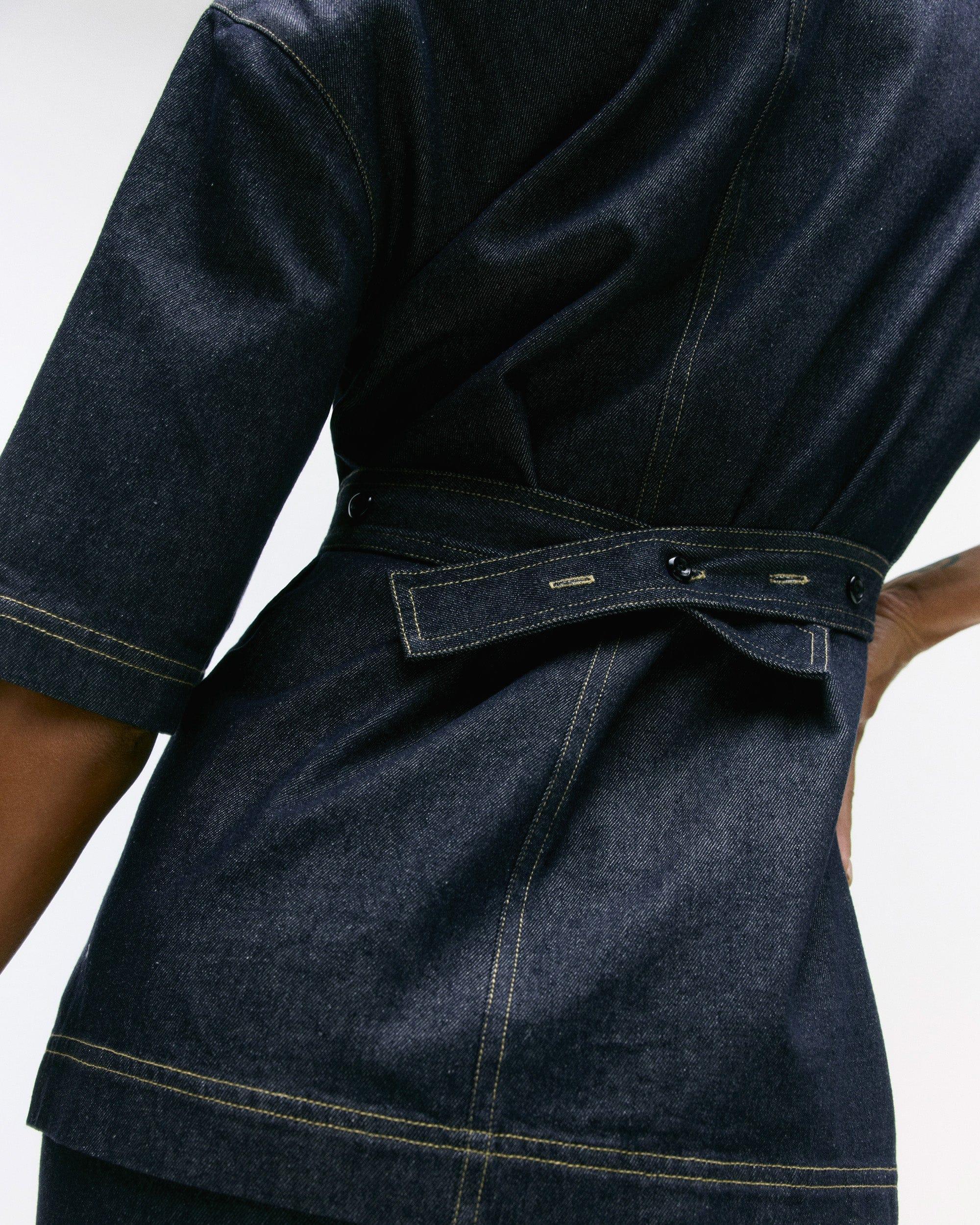 Emma Cinch-Waist Denim Shacket Product Image