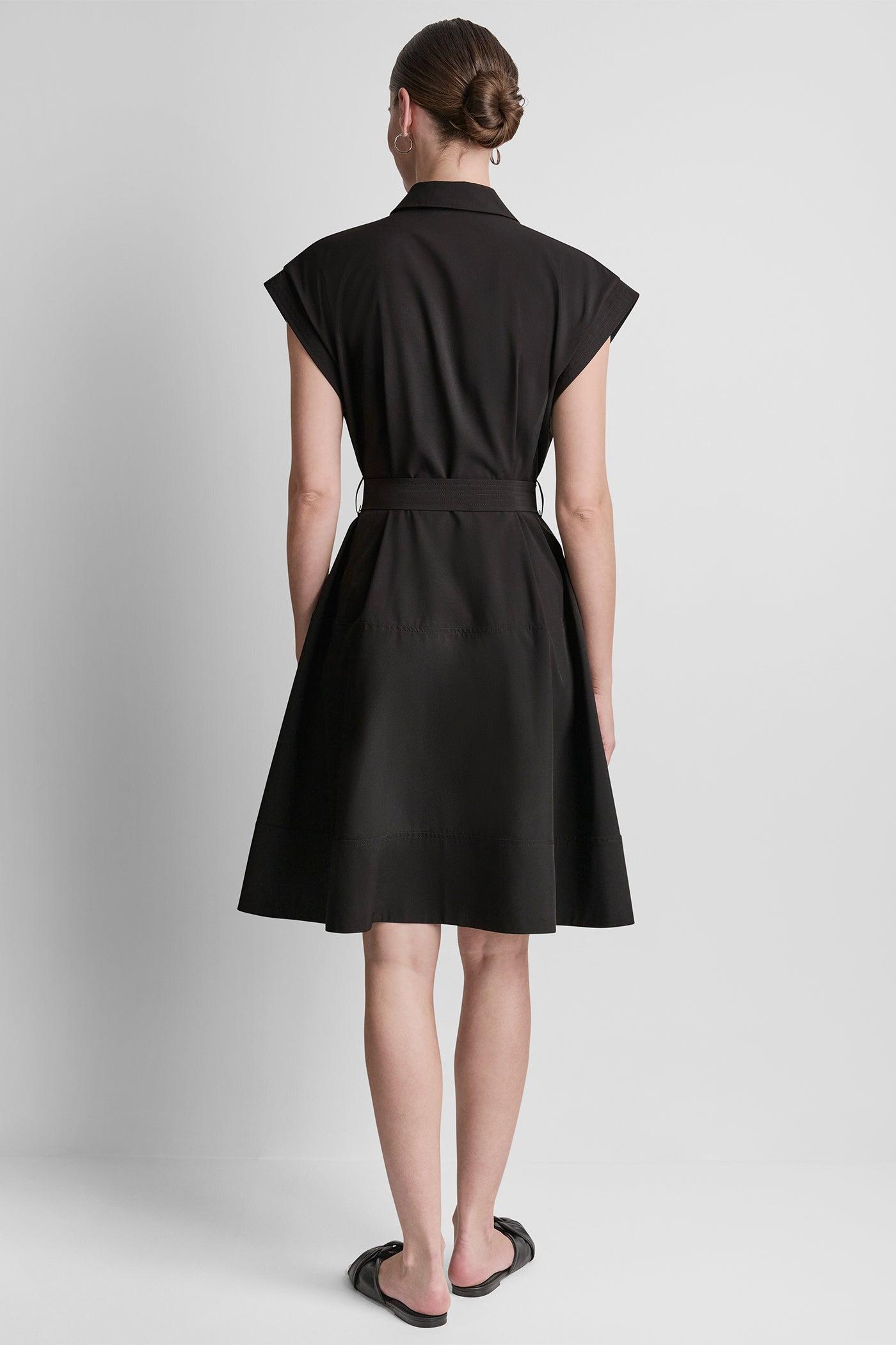 CAP SLEEVE ZIP-FRONT SHIRT DRESS Product Image