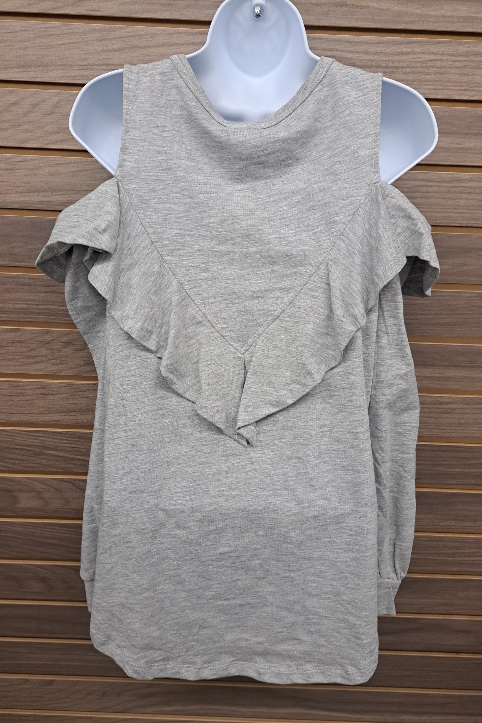 Cold shoulder gray long sleeve Product Image