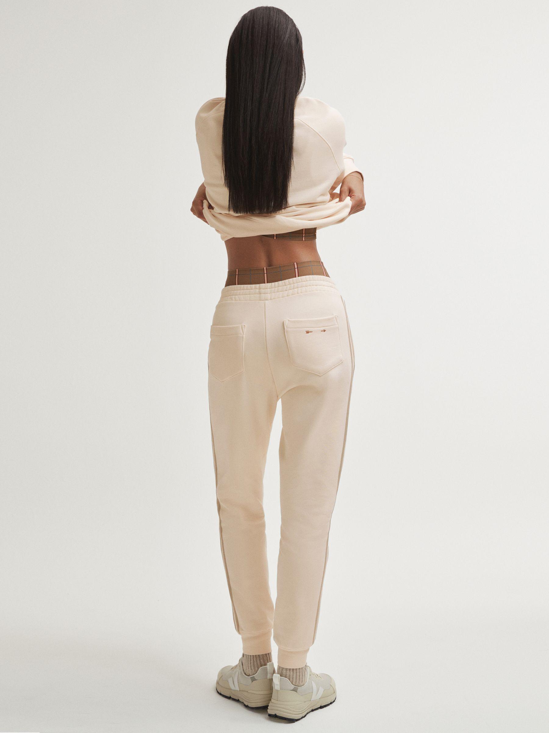 The Upside Cotton Side Stripe Joggers in Cream Product Image