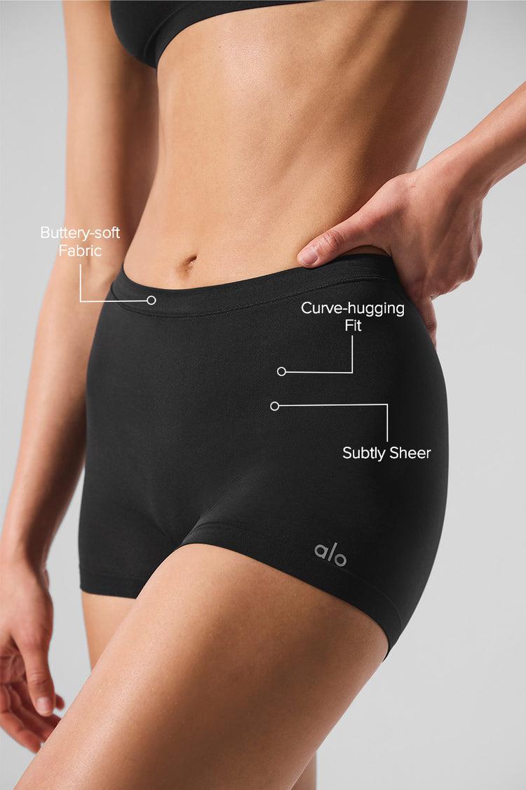 Sheer Glow Boyshort - Black Product Image