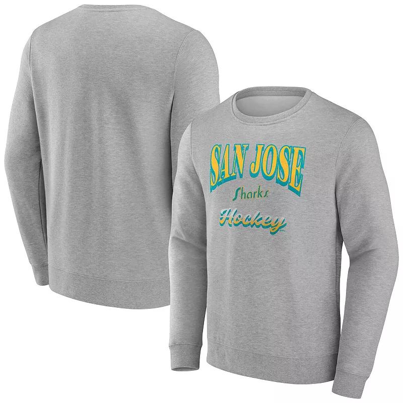 Men's Fanatics Gray San Jose Sharks Light the Candle Fleece Pullover Sweatshirt,  Product Image
