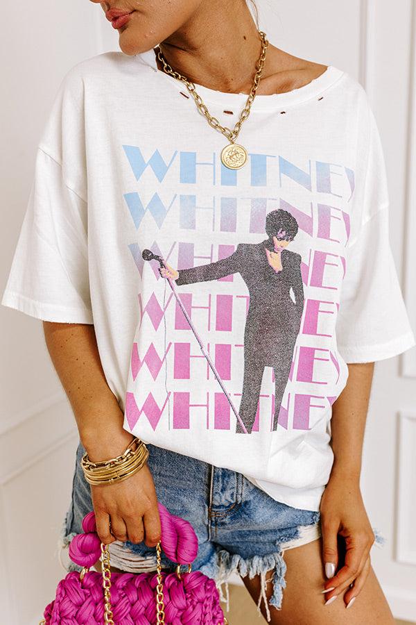 Whitney Houston On Stage Distressed Graphic Tee Product Image