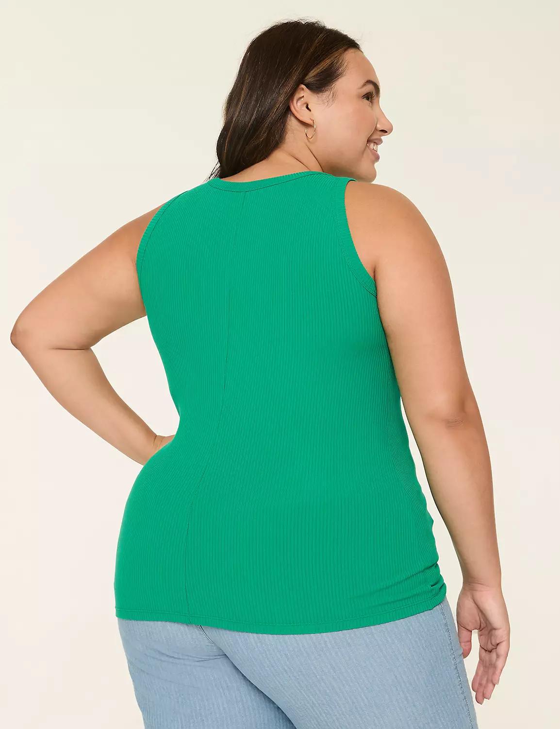 High-Neck Rib Tank Product Image