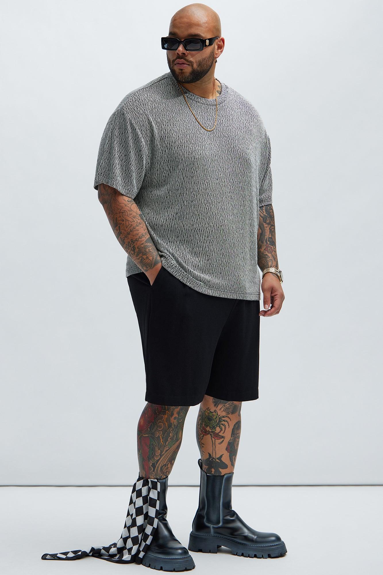 Leon Relaxed Textured Tee - Black/combo Product Image