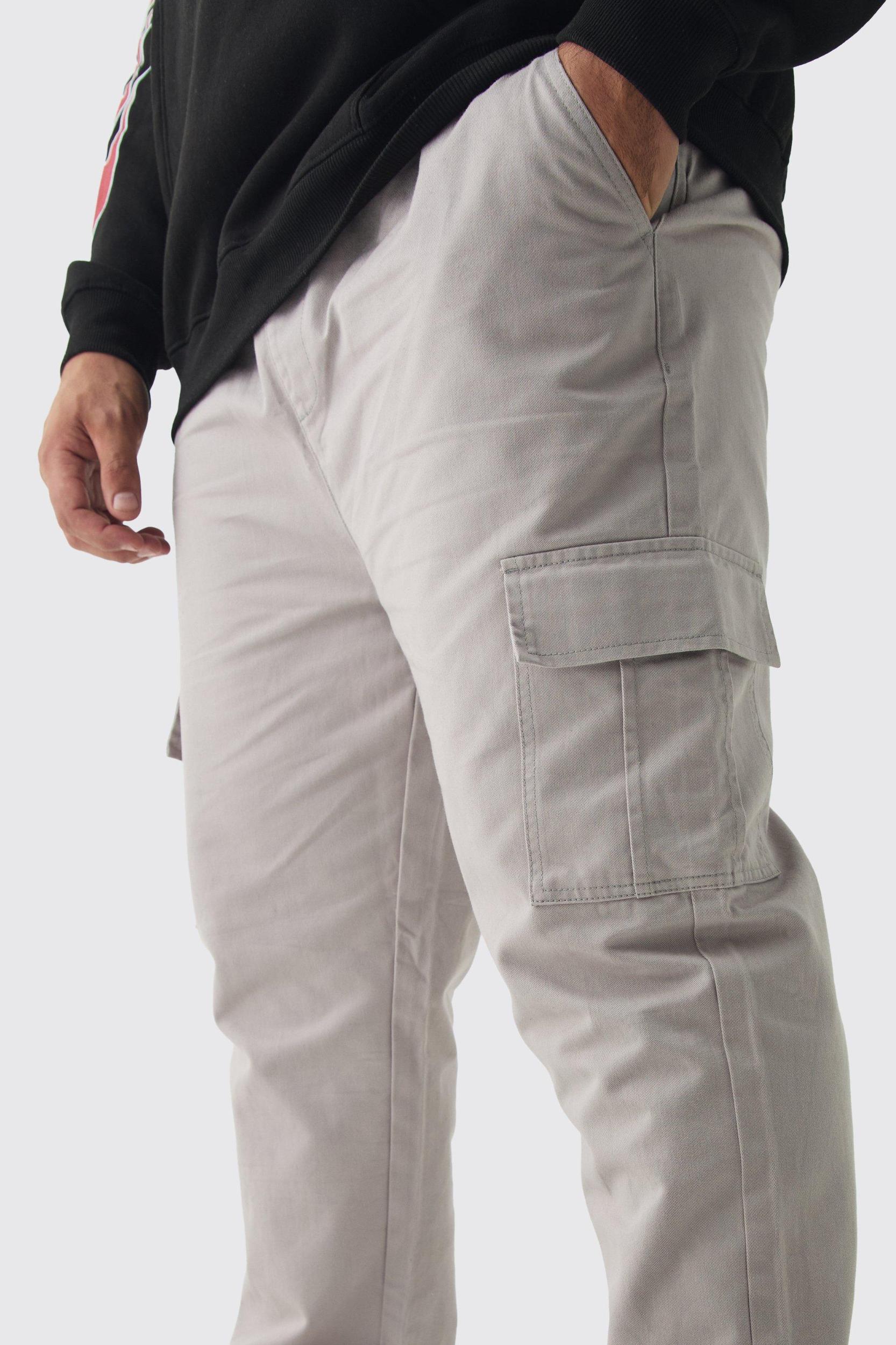 Plus Slim Fit Cargo Pants | boohooMAN USA Product Image