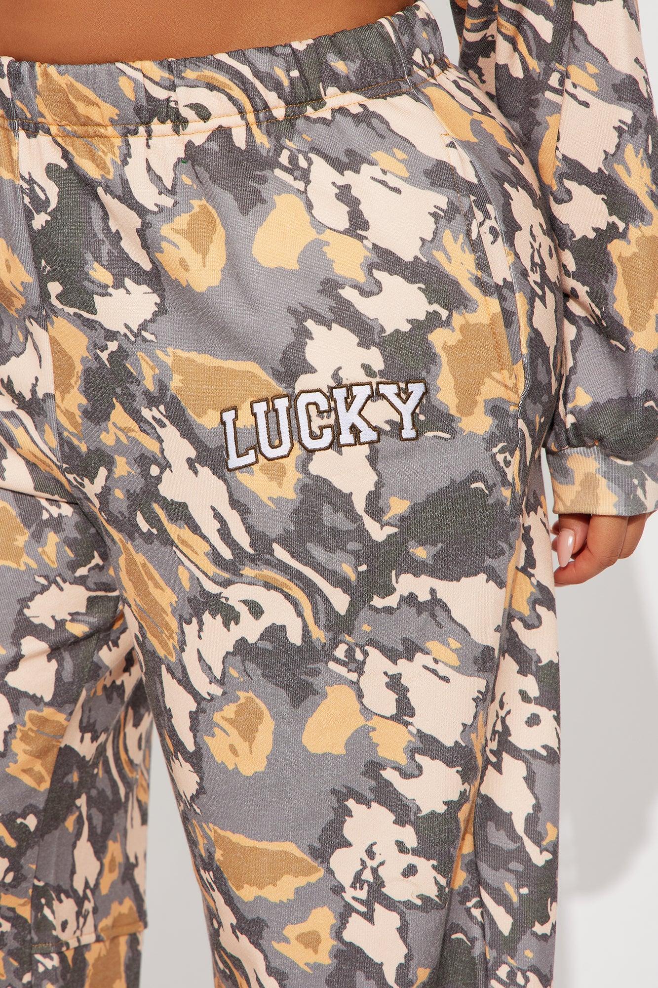 Always Lucky Camo Pant Set - Grey/combo Female Product Image