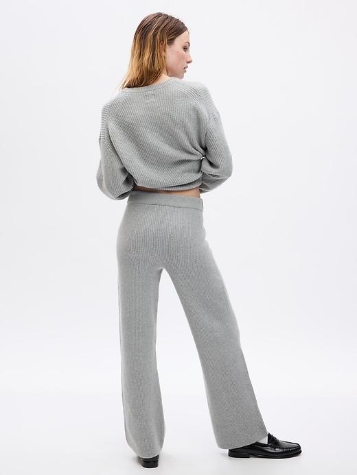 CashSoft Shaker-Stitch Sweater Pants Product Image