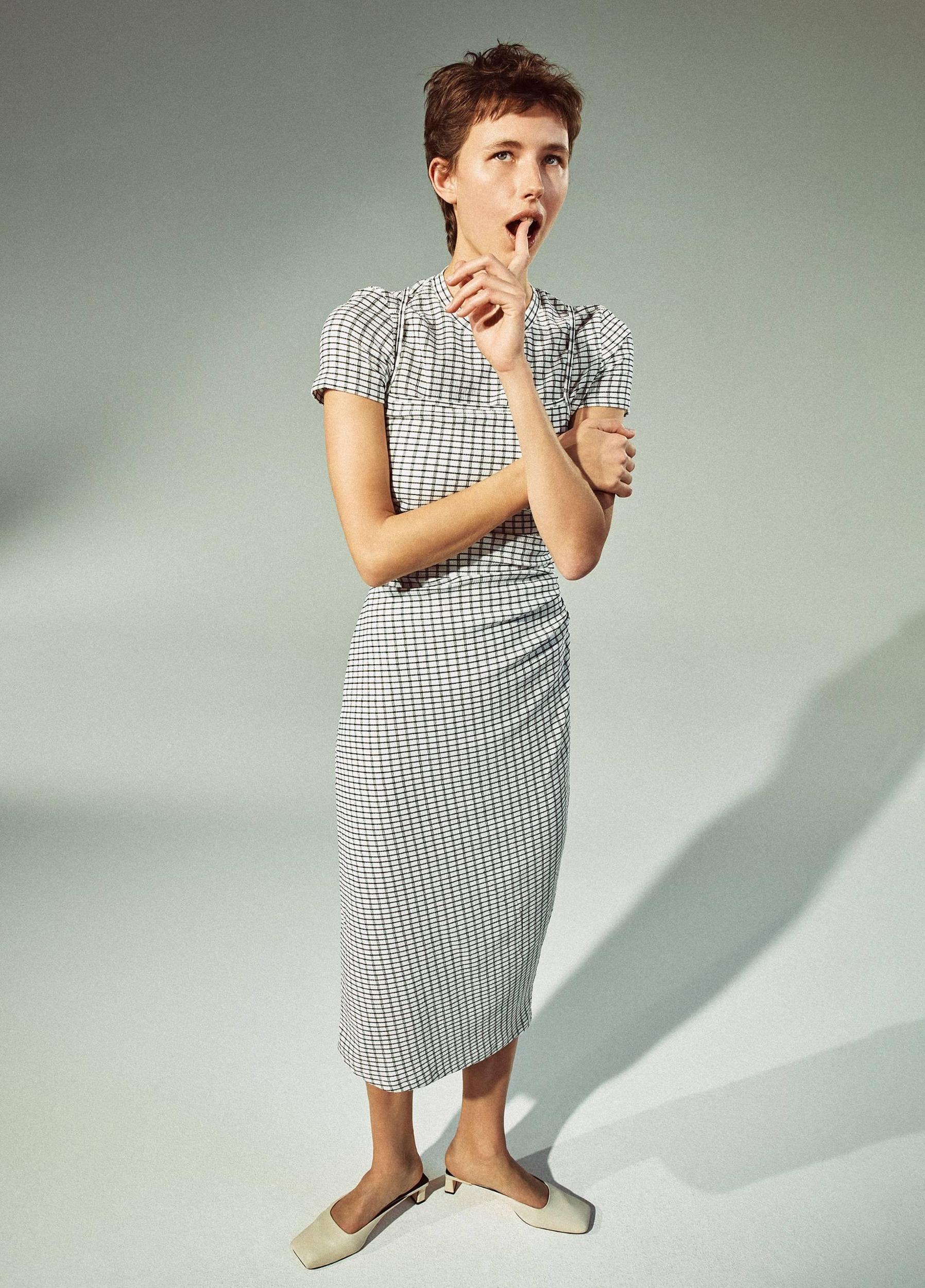 Checked Smocked Tank Dress Product Image