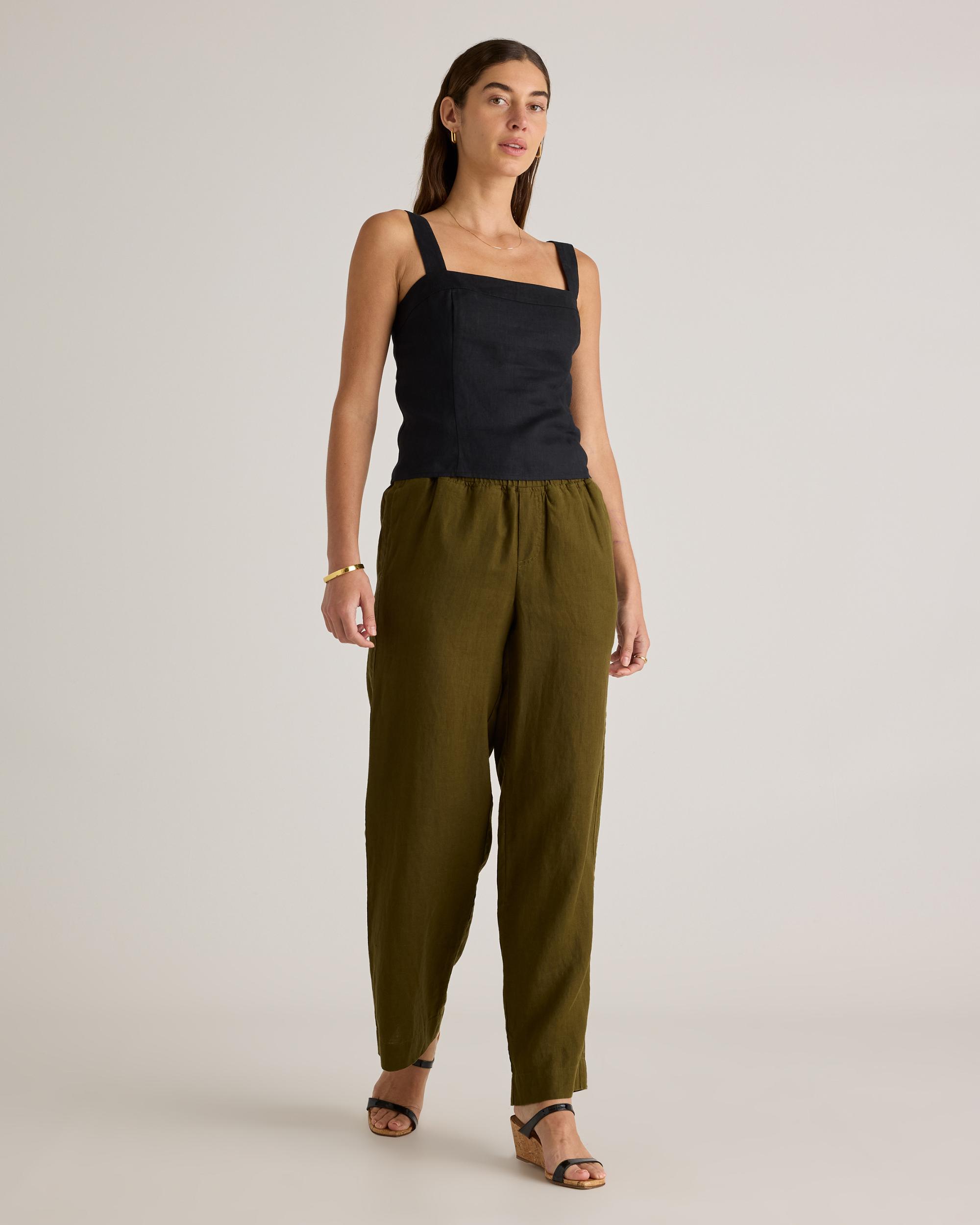 Quince | Women's 100% European Linen Fitted Tank Top Size XL Product Image