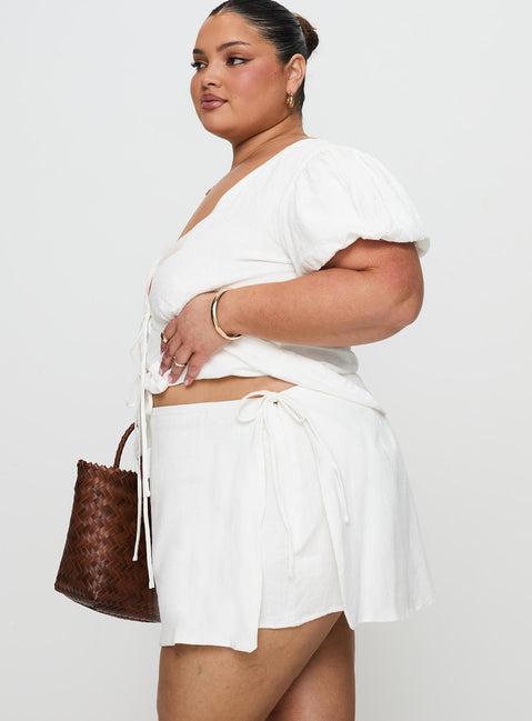 Gulliver Tie Side Mini Skort White Curve Product Image