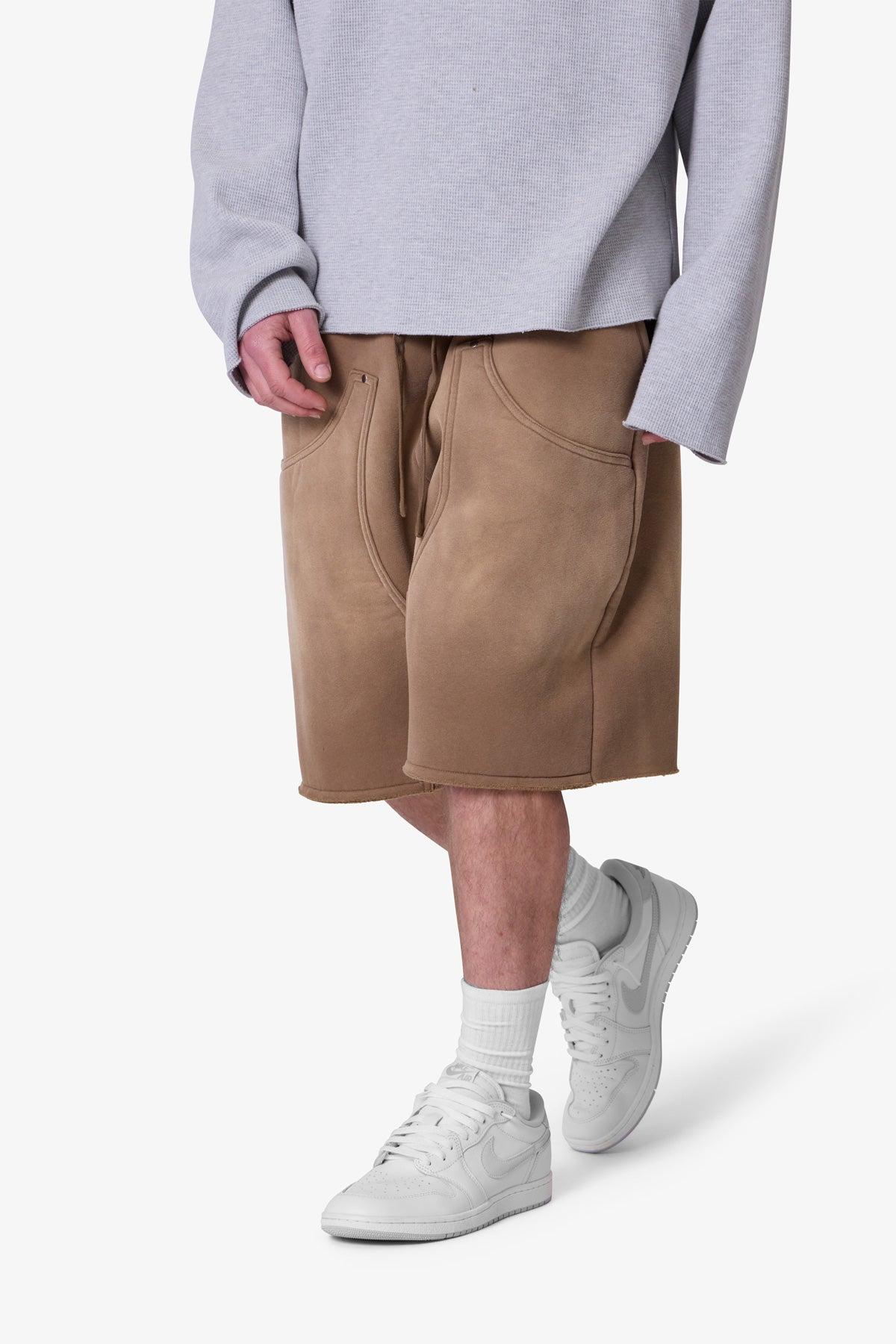 West Double Knee Sweatshorts - Tan Product Image