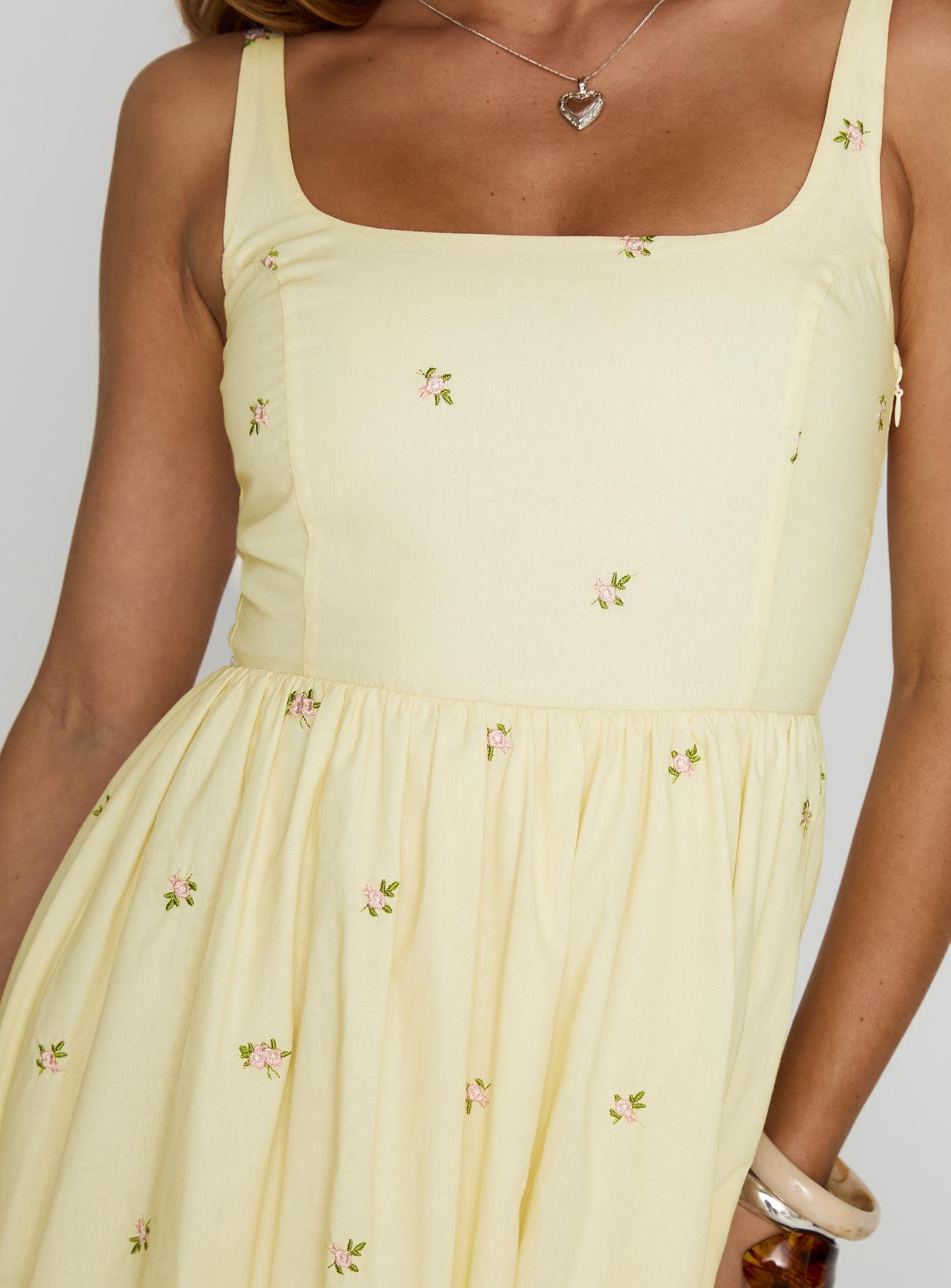 Cartmel Embroidered Maxi Dress Cream Product Image