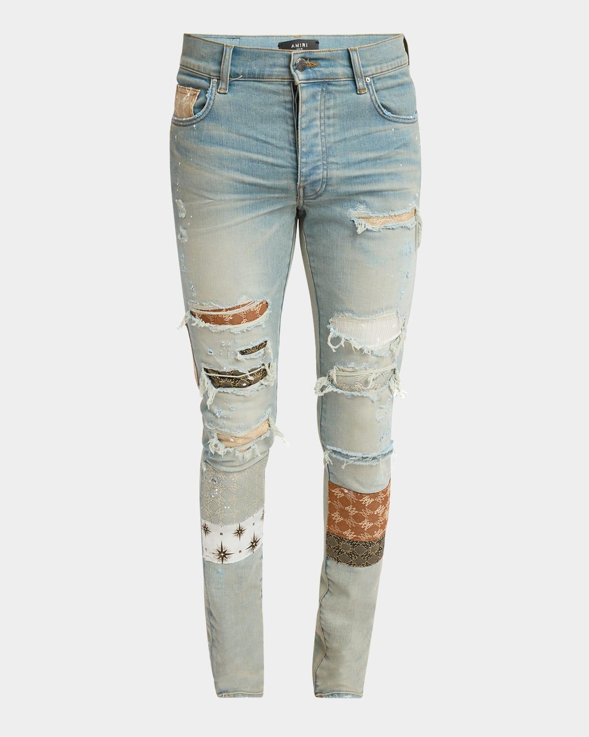 Mens MA Quad Art Patch Skinny Jeans Product Image