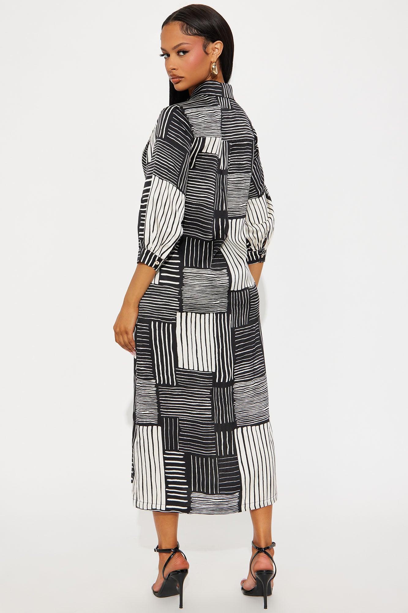 Wyonna Tie Waist Midi Dress - Taupe/combo Product Image