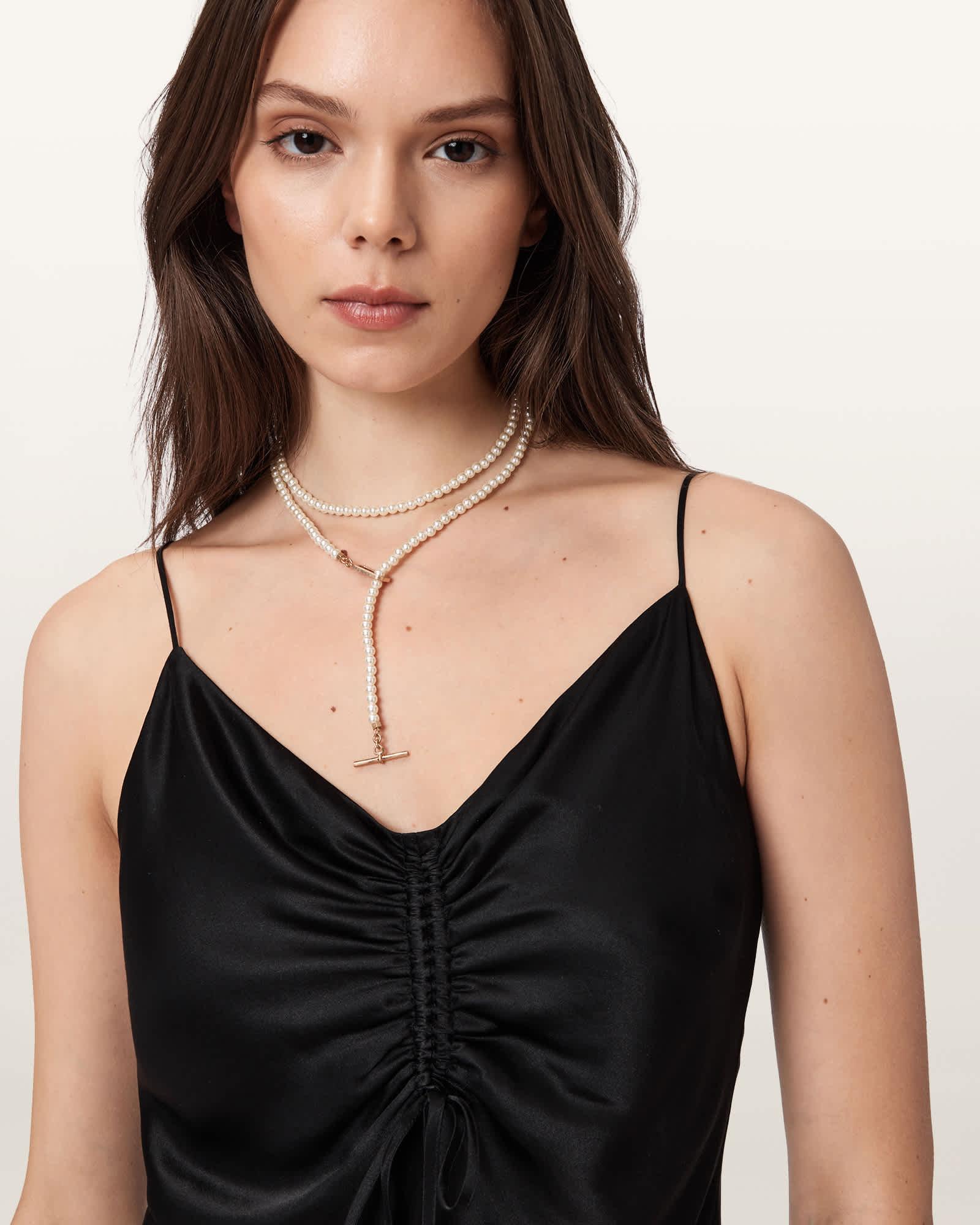 Lia Chunky Necklace WARM SILVER | ALLSAINTS US Product Image