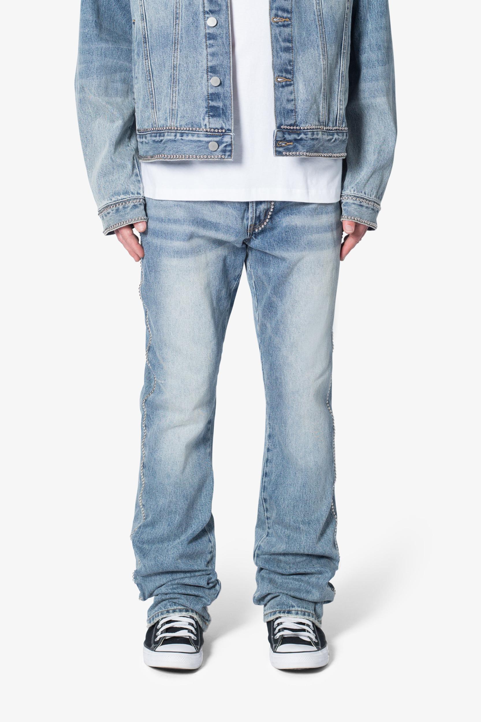 B661 Studded Flare Denim - Blue Product Image