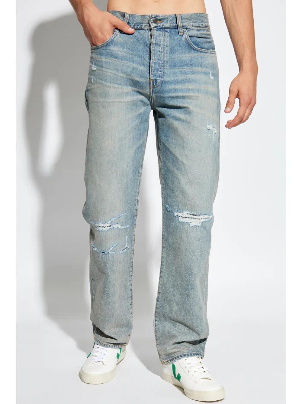 Bandana Repair mid-rise straight-leg jeans Product Image
