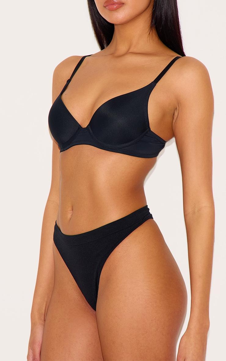 Black Scoop Cupped Underwired Bra Product Image
