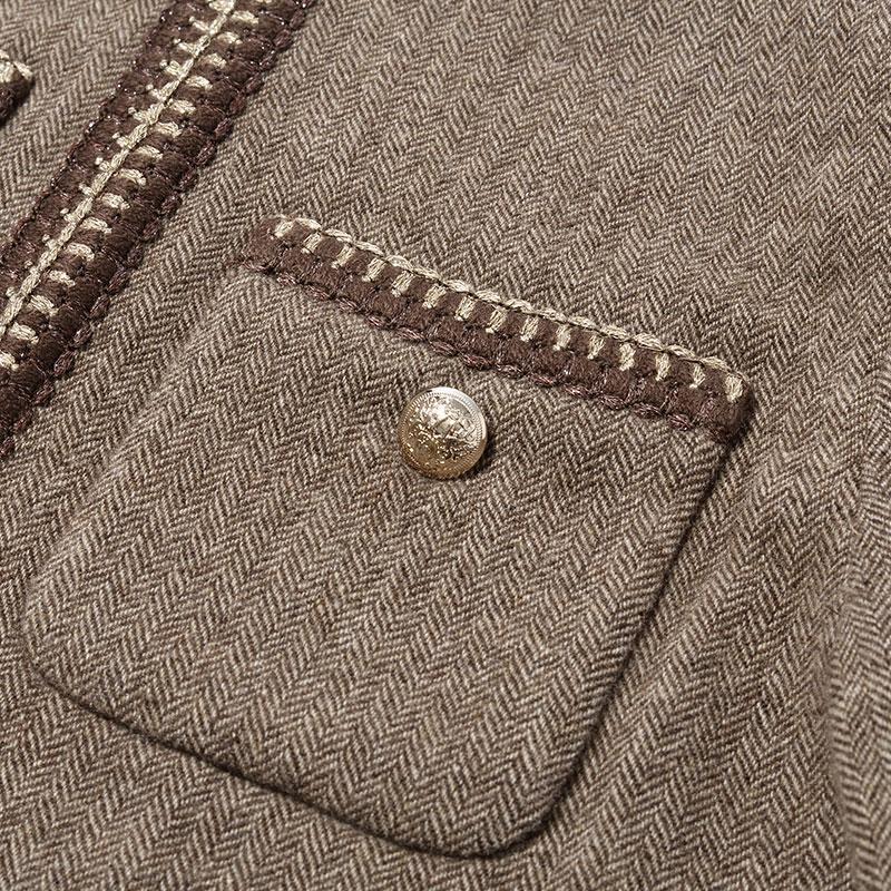 Retro Brown Washable Woolen Jacket Product Image