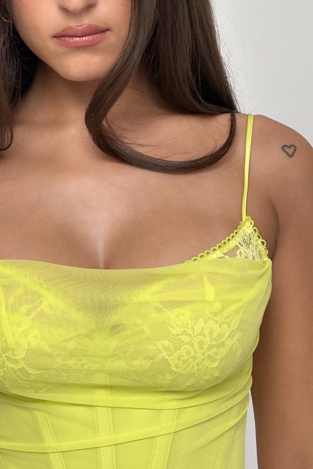 Nalini  acid lime corset maxi dress Product Image