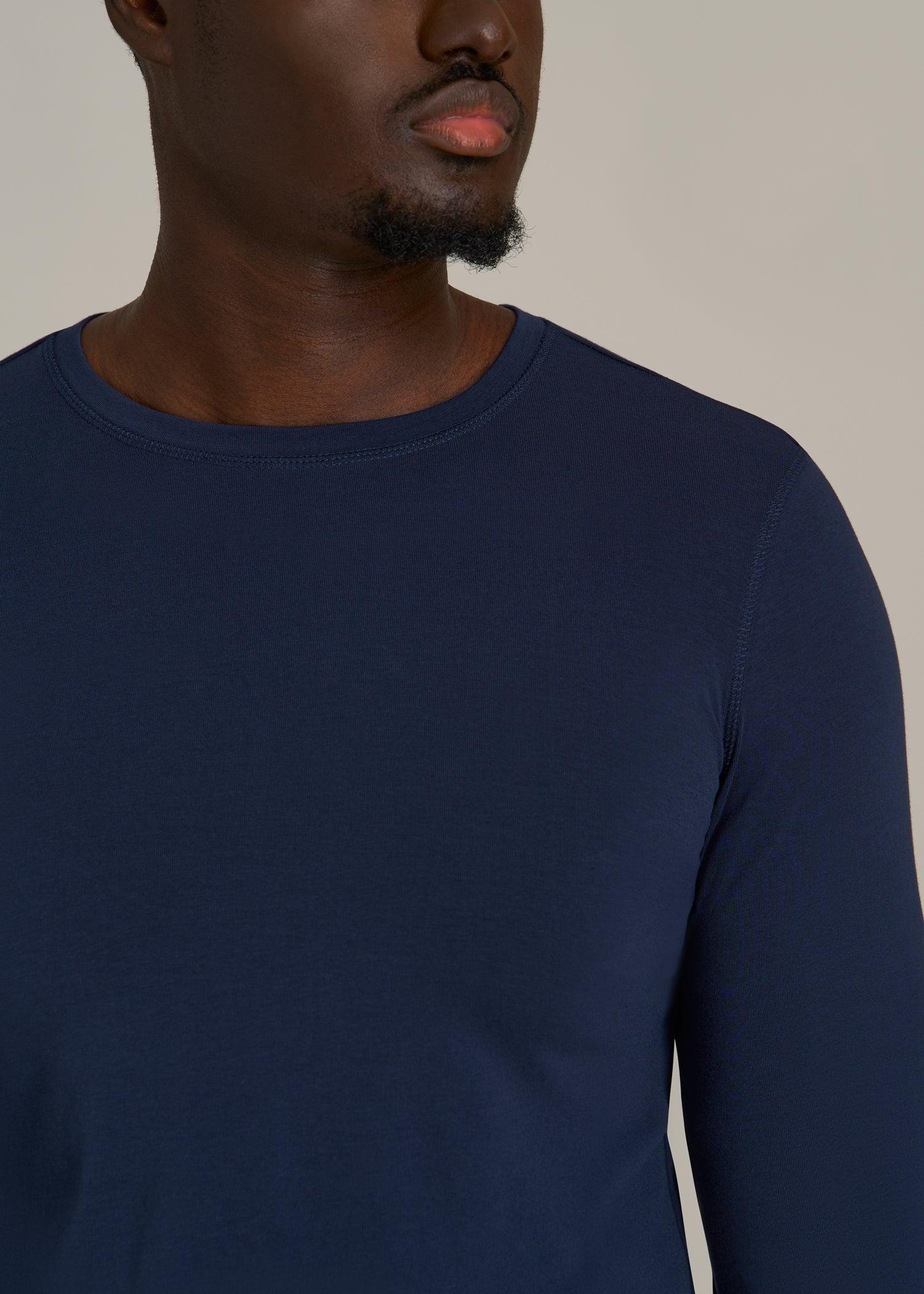 The Essential SLIM-FIT Long Sleeve Tee for Tall Men in Navy Male Product Image