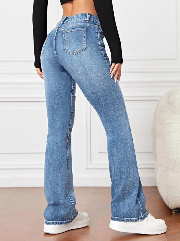 Light Washed High Waist Flare Jeans Product Image