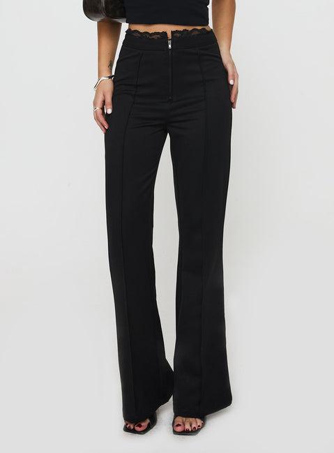 Stellina Slim Fit Flared Pants Black Product Image