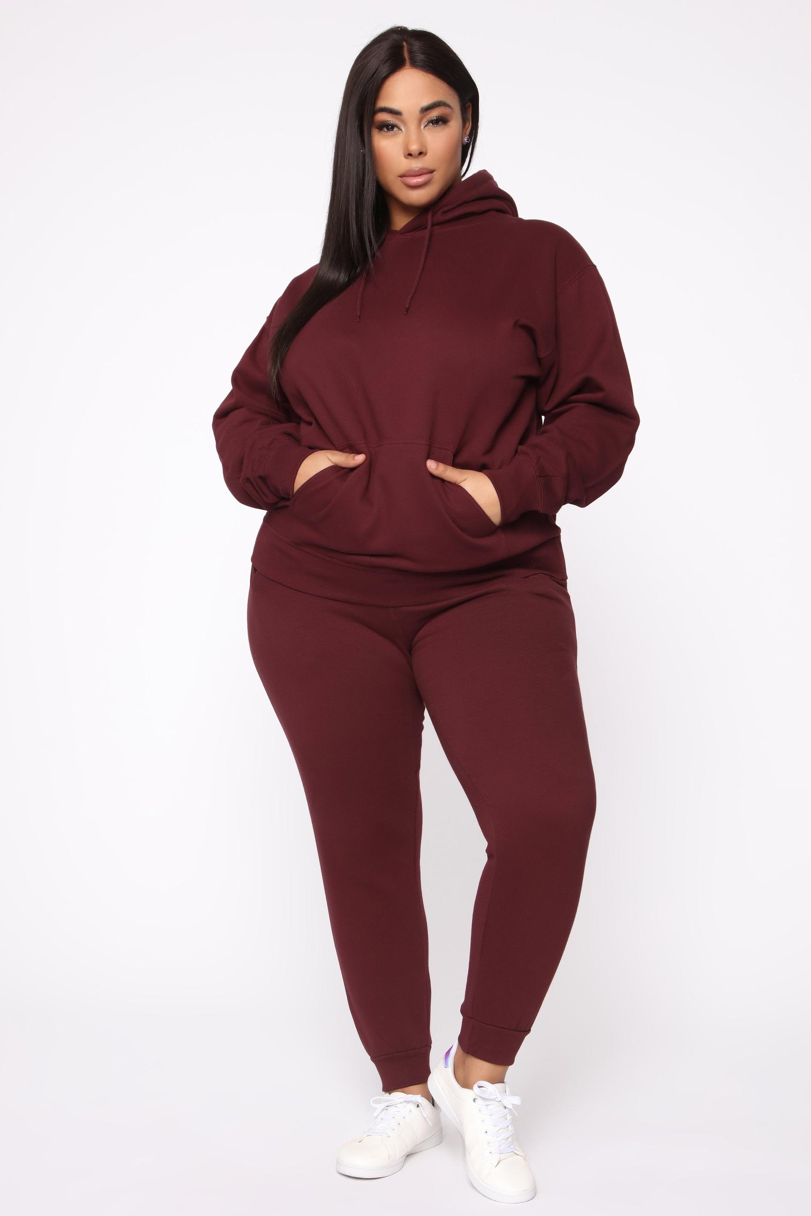 Stole Your Boyfriend's Oversized Jogger - Burgundy Product Image