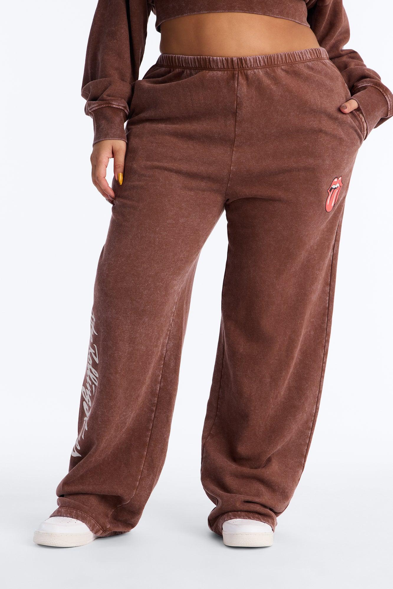 The Rolling Stones Washed Pant - Brown Female Product Image