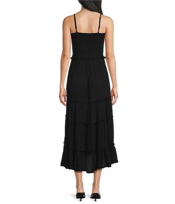 Angie Smocked Bodice Tiered Midi Dress Product Image
