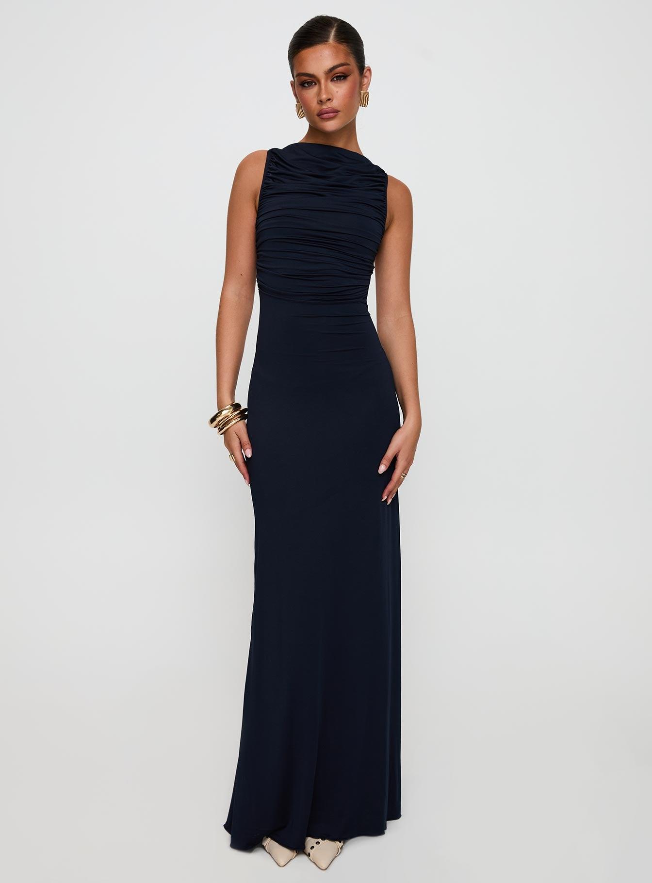Undeniable Cut Out Maxi Dress Navy Product Image