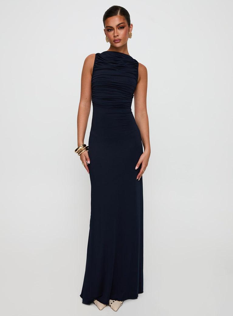 Undeniable Cut Out Maxi Dress Navy Product Image
