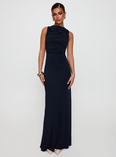 Undeniable Cut Out Maxi Dress Navy Product Image