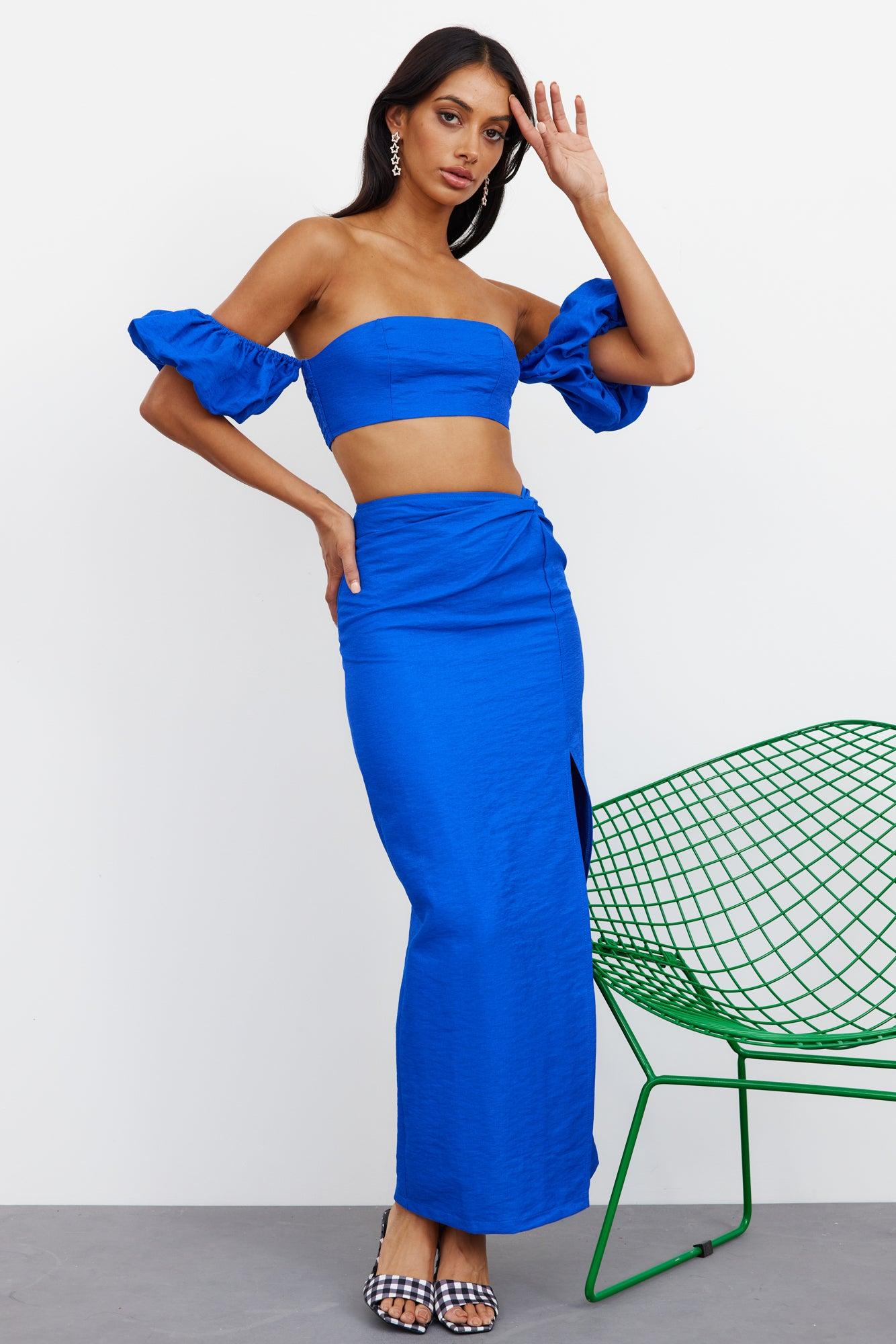 My Love Dive Maxi Skirt Blue Product Image