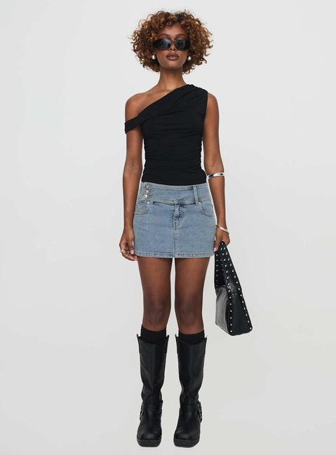 Brinkman Mini Skirt Light Wash Denim Product Image