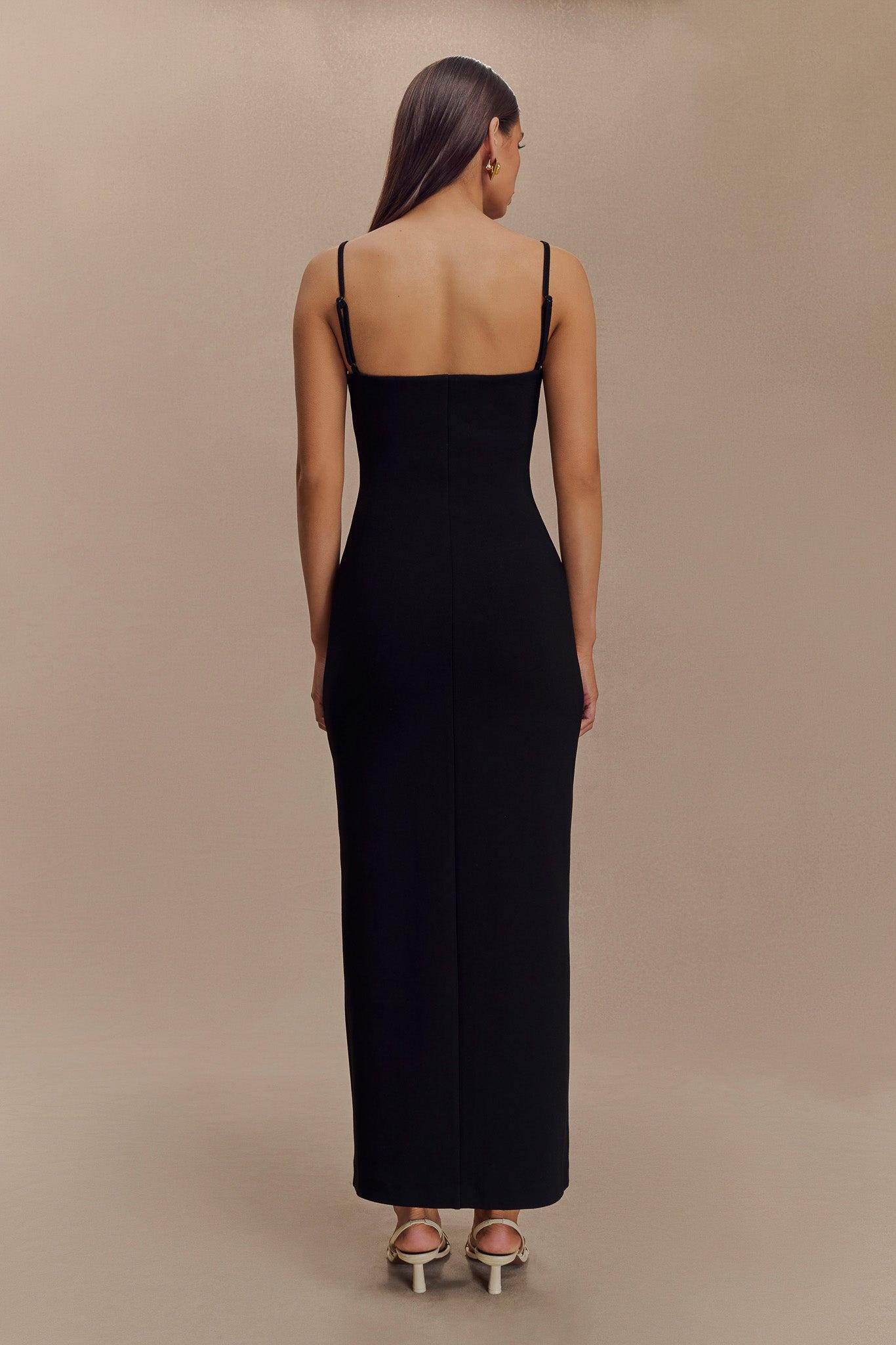 Delia Crepe Maxi Dress - Black Product Image