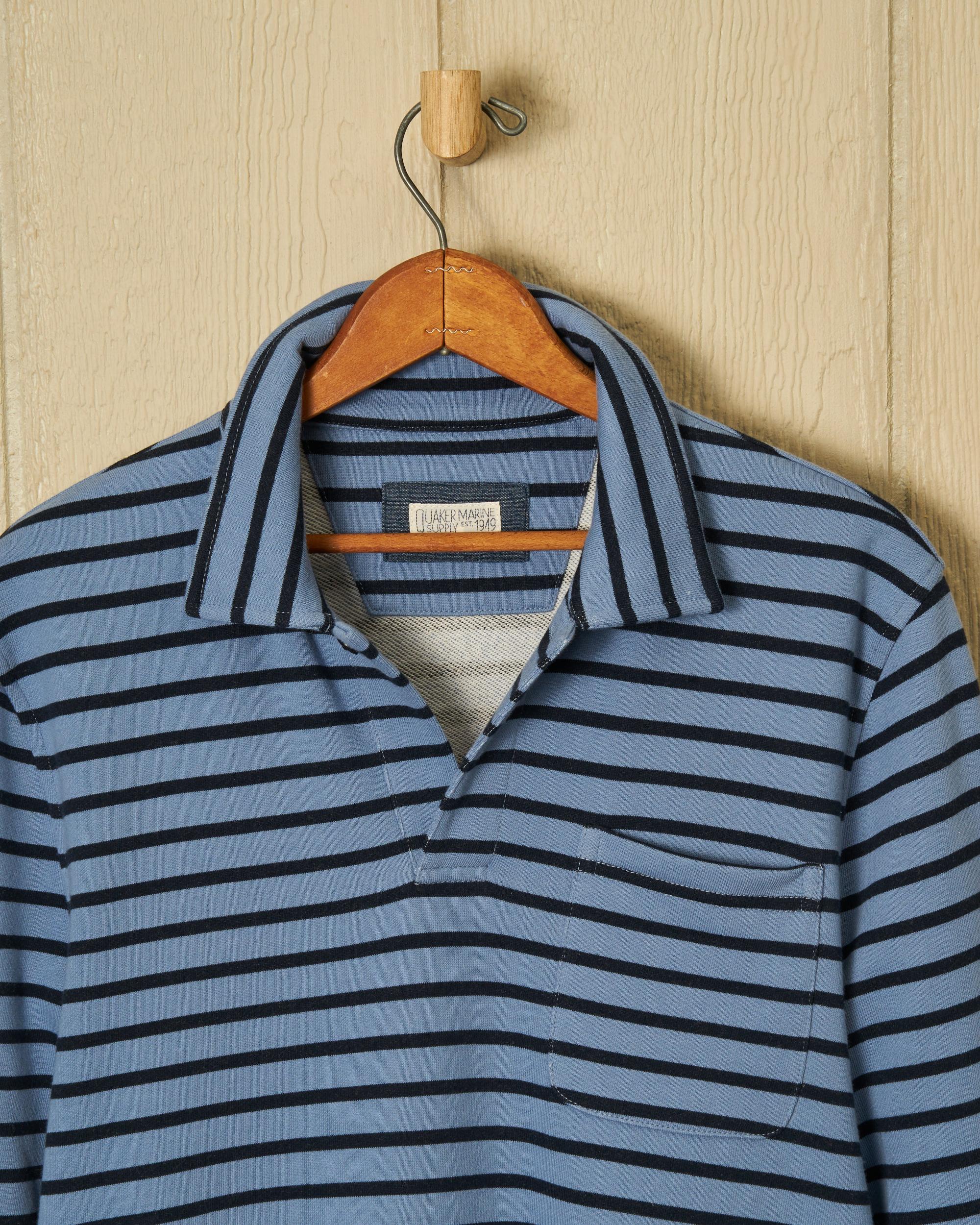Acadia Polo in Atlantic Blue/Navy Loopback Terry Product Image