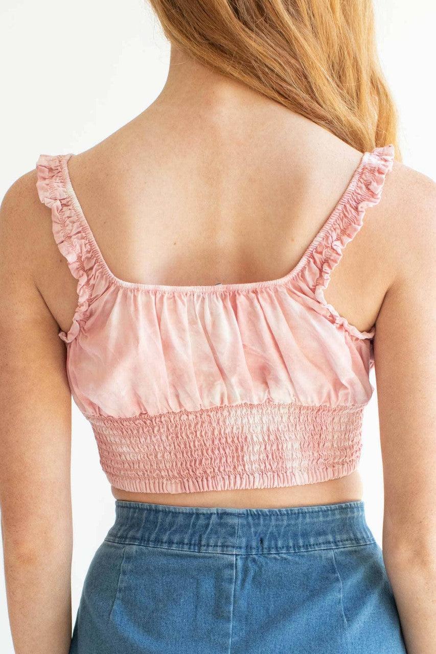 Mauve Cloud Dyed Milkmaid Crop Top Product Image