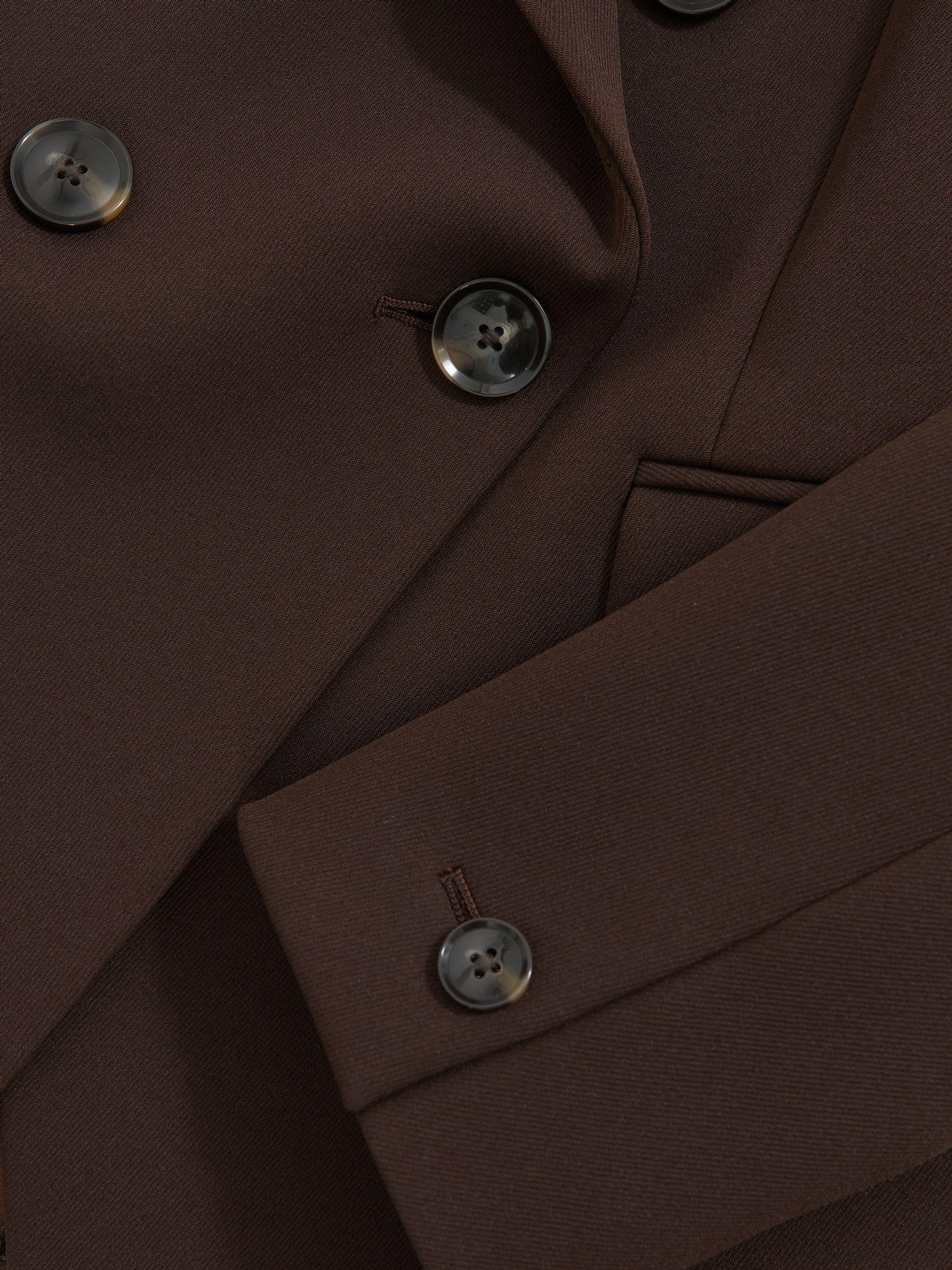 Double-Breasted Suit Blazer in Chocolate Brown Product Image