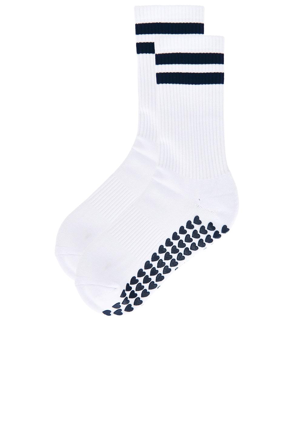 Striped Tube Grip Sock WellBeing + BeingWell Product Image