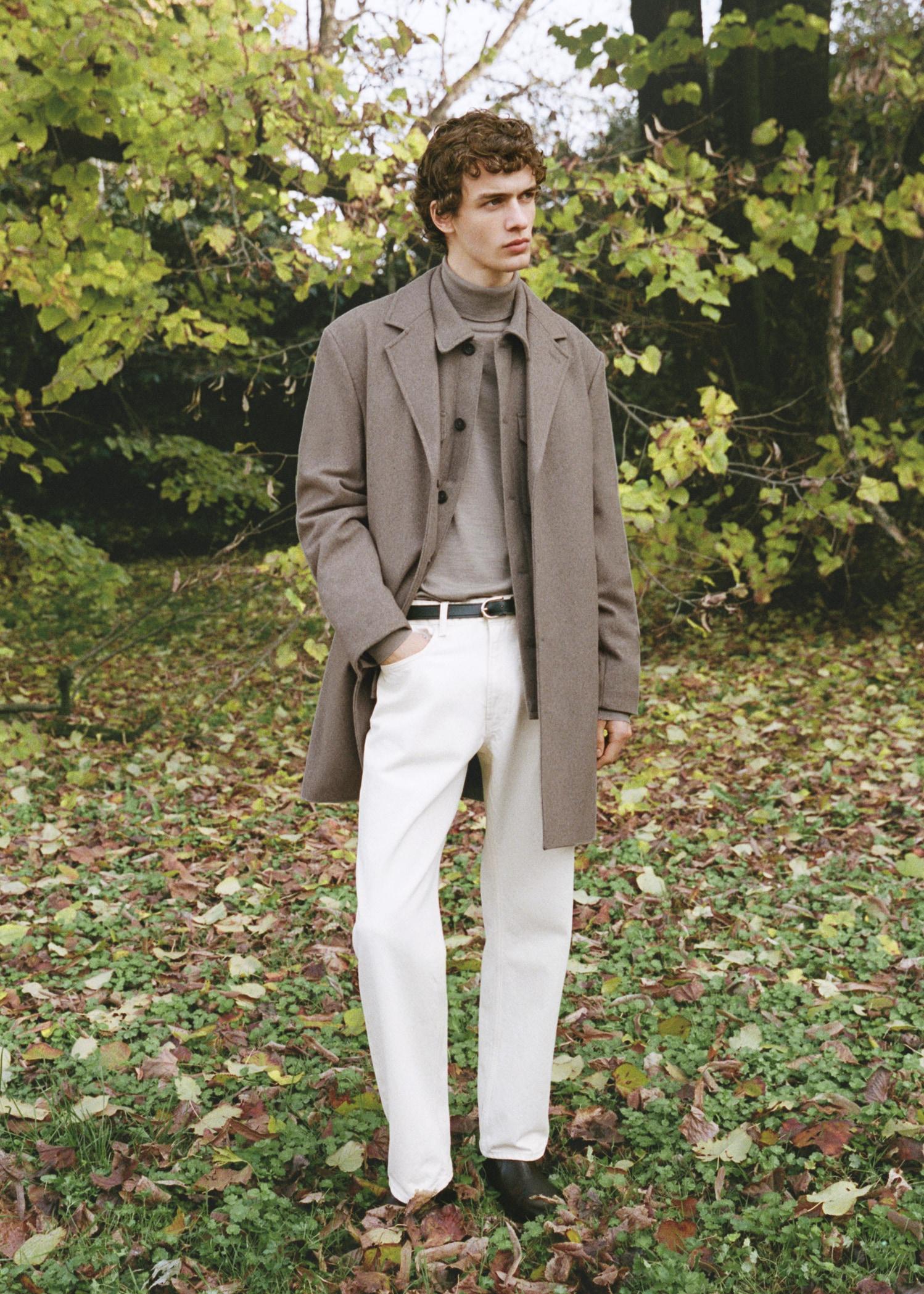 Quilted wool inner coat - Men | MANGO USA Product Image